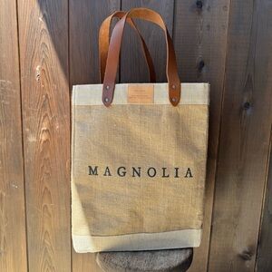 MAGNOLIA X APOLIS JUTE AND LEATHER MARKET TOTE